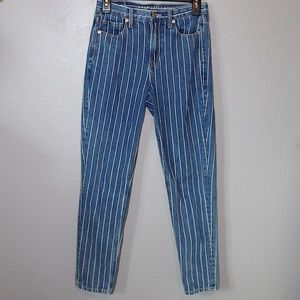 American Eagle Striped Mom Jeans Size 0